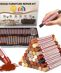 100 Pcs Wood Filler Sticks With 50 Colors For DIY Quick Scratch Repair On Wood Furniture Floors Cabinets Tables And Doors, Wax Crayons For Gouges, Cracks, Scuffs, And Scratches, Easy Home Fix Kit