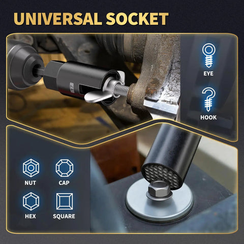 Magnetic Impact Nut Driver Set 86 Piece Heavy Duty With Metric And SAE Bits Socket Adapters tool in use on a bolt head