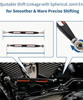 Shift Linkage Shifter For Harley Touring Motorcycles Softail Dyna Street Glide Road King Electra Glide Trike 1980 To 2024 Two Tone Black Orange Design Durable Aluminum Construction Easy Install, black orange aluminum linkage on bike