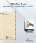 Front view: Baltic Birch plywood sheet, 11.8 x 20 in, 3 mm thick, 20-pack for laser cutting and DIY crafts