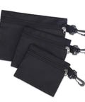 Three Pack Small Zipper Tool Pouches Built Tough With Waterproof 600D Oxford Fabric Multipurpose Organizer For Tools Electronics Stationery Pencil Case And Carabiner Clip For Men Black