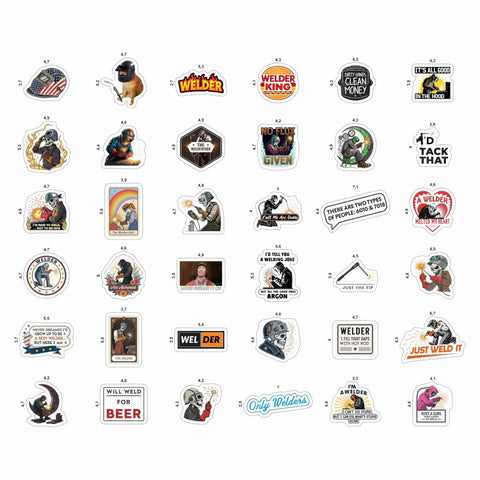 Colorful 100 Piece Welder Sticker Set For Helmets Laptops Water Bottles And More Durable Vinyl Welding Stickers With Various Designs
