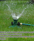 Heavy Duty Metal Square Lawn Sprinkler 360 Degree Rotary Water Sprinkler For Yard And Garden Connectable Automatic Irrigation System Up To 35 Ft Diameter Coverage Rust-Resistant And Durable installed on grass
