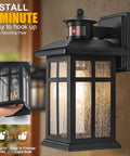 Legit Heavy Duty Motion Sensor Outdoor Wall Lights 2 Pack Featuring Dusk To Dawn Smart Settings And Hecka Bright Detection - black fixture with glass panels