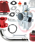 Predator 212 Stage 1 Carburetor Kit Replacement For 212cc 224cc 196cc Engines showing VM22 carb, filters, exhaust kit, and hardware