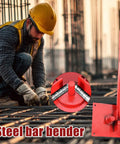 Steel Rod Bender For 8mm And 10mm Metal Rods Heavy Duty Metal Bending Tool displayed on construction site.