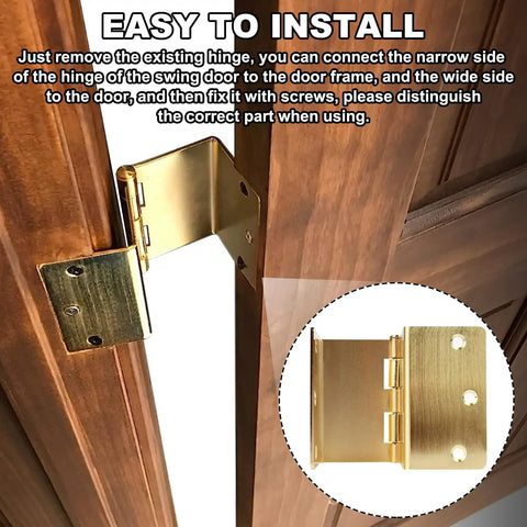 No Sweat Swing Clear Offset Door Hinges Adding Two Inches Of Sweet Clearance To Tight Doorways Bright Copper Finish Barrier Free Setup For Wheelchair Access And Smart Home Upgrades Pair
