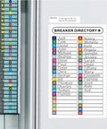 16 Sheets Breaker Panel Labels Set For Electrical Box And Load Center, Number Stickers For Circuit Breaker Catalog in use on a directory.