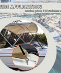 Adjustable Bimini Top Straps For Boats Marine Webbing With Stainless Steel Snap Hooks Heavy Duty UV Resistant 2 Pack
