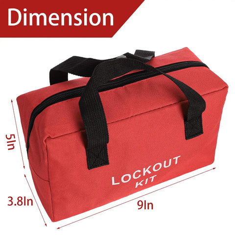 Heavy Duty Lockout Tagout Bag For Electrical Kits Large Capacity LOTO Carry Pouch 9 By 3.8 By 5 Inches Rugged Polyester Tote