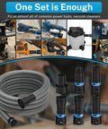 Smooth Operator Dust Control 16 Ft Shop Vac Hose Kit With Quick Connect Adapters flexible hose and fittings for power tools.