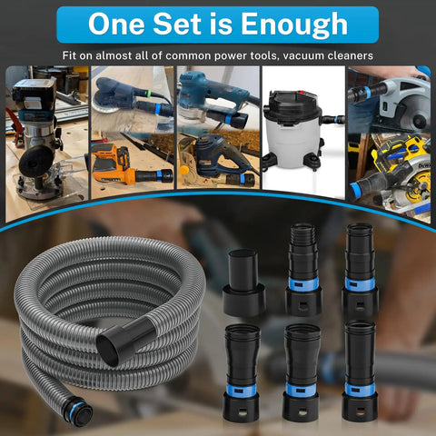 Smooth Operator Dust Control 16 Ft Shop Vac Hose Kit With Quick Connect Adapters flexible hose and fittings for power tools.