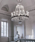 Elegant chandelier with Bright 5.5W LED B11 Candelabra Bulbs 5000K Daylight White Not Dimmable 40W Equivalent in classic room