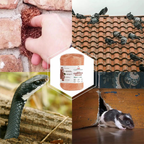 Copper Mesh Rodent Control Roll 5In By 36Ft Rustproof Copper For Blocking Holes In Garden And Sealing Water Openings