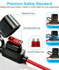 4 Pack Heavy Hitter 10 Awg Inline Fuse Holder 12V Waterproof With 24 Blade Fuses For Trucks Rv Off Road Led Bars Golf Carts And Slick High Amperage Circuit Upgrades, showing replaceable 40A fuse with waterproof cover.