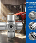 Beefy Universal Joint Kit For Tractor Driveshaft With Needle Bearing 441M Heavy Duty Alloy Steel Direct Fit Replacement in workshop