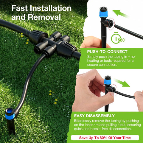 Greenhouse Micro Drip Irrigation Kit With 1/2 Inch Main Tubing And 1/4 Inch Distribution Tubing Plug And Play Automatic Drip System