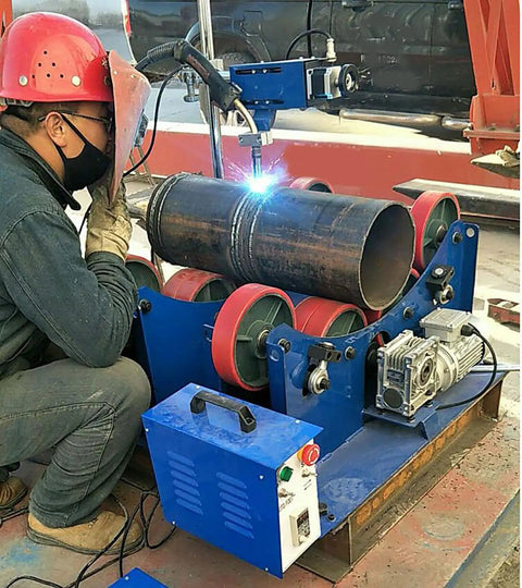 Beefed Up Pipe Rotary Welding Positioner With Digital Speed Control For Auto Welding Equipment And Tank Turning Supports 2.75 To 47.24 Inch Pipes 6600 Lb Capacity Heavy Duty Rollers welding pipe