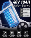 Electric Tricycle For Adults With 749W Motor And 48V Battery, 48V 18Ah lithium battery with 6H fast charge