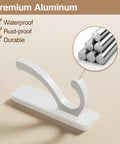 Heavy Duty Adhesive Wall Hooks 13Lb Aluminum No Damage To Wall Four Pack Premium Waterproof Rustproof Durable