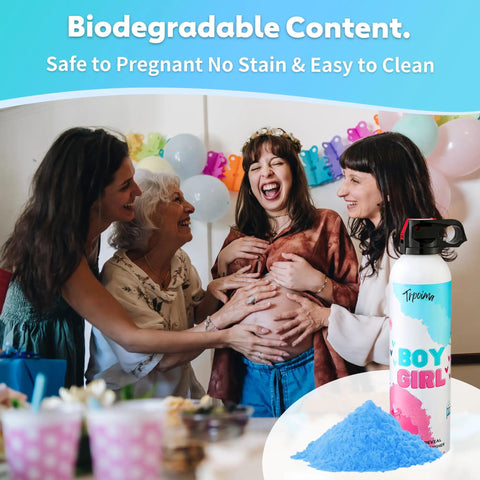 Four Pack Gender Reveal Fire Extinguisher Kit For Baby Shower Strong Cornstarch Powder Blast Gun Biodegradable Smoke Blaster Reaching Five Feet Up Hella Fun Party Gear With Zero Hassle Cleanup