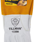 1338M Goatskin Tig Glove With Cuff Medium White Gold Welders Gear Pro Grade Heavy Duty for precision work