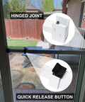Window Security Bar Adjustable From 28 Inches To 48 Inches For Patio Doors Sliding Doors And Double Hung Windows Provides Extra Security While Allowing Fresh Air Quick Easy Install Works Inside Or Outside For Reliable Home Safety with hinged joint and quick release button