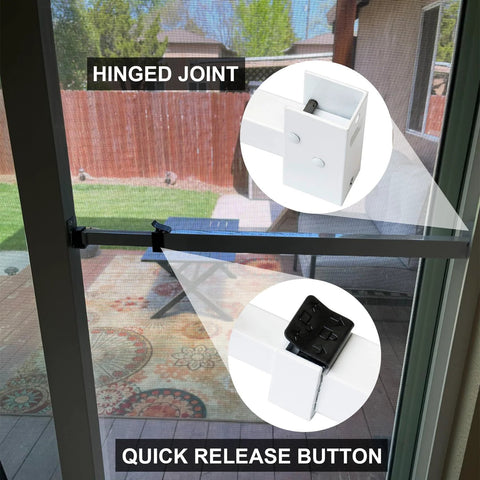 Window Security Bar Adjustable From 28 Inches To 48 Inches For Patio Doors Sliding Doors And Double Hung Windows Provides Extra Security While Allowing Fresh Air Quick Easy Install Works Inside Or Outside For Reliable Home Safety with hinged joint and quick release button
