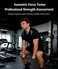 500kg Isometric Strength Tester With Push Pull Force Sensor App Control Rate Of Force Development And Peak Force Metrics Standard Edition For Explosive Power And Endurance Testing Built For Beast Mode athlete using bar in gym