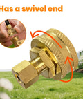 3/4 Inch FHT To 1/4 Inch Compression Brass Adapter With Swivel End, 1 Pack, Perfect Fit For Garden Hose And Plumbing Projects, Works With Copper Lines And Evaporative Coolers, Includes O Ring. Brass adapter with swivel end shown on hose fitting