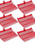 Six Piece Set Of Manure Fork Replacement Heads Red With 18 Tines Screws And Nuts For 1 Inch Handles Ideal For Horse Manure Rake