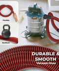 10 Ft Shop Vac Hose With 6 Adapters, Fits 1-1/4 Inch Vacuum Hose, Universal 0.9 To 1.75 Inch Fittings, Durable Replacement Hose in use