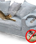 Clear Heavy Duty Plastic Couch Cover For Pets, Waterproof Scratch Proof Protector, cat on covered couch