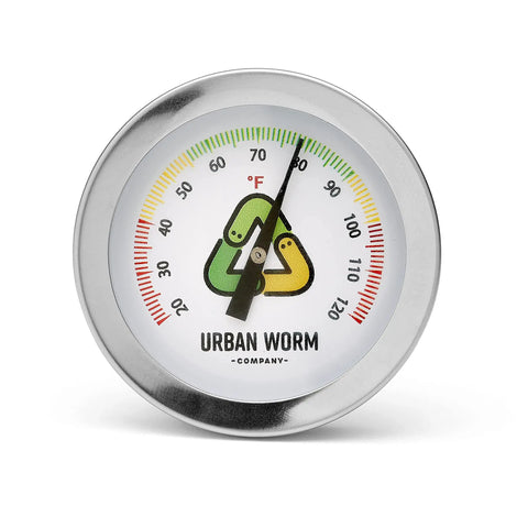 Worm Bin Soil Thermometer With 5 Inch Stainless Steel Stem For Gardening And Composting Color Coded Gauge Easy Read Temperature Range