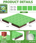 Image of Magnetic Baseplate Set For Kids 4x4 Magnetic Building Blocks Grassland Theme STEM Toys with product details.