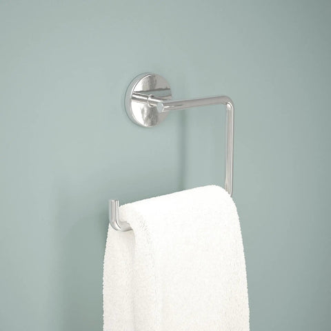 Square Polished Chrome Towel Ring Hand Towel Holder for Kitchen and Bathroom Durable Zinc Construction Easy Install with towel hanging