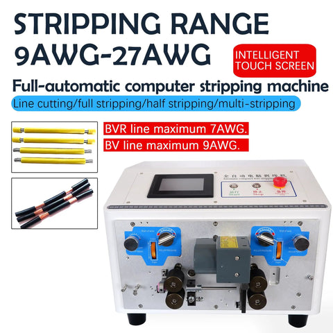 Automatic Wire Stripper Machine With LCD Touchscreen And Cable Cutter 110V Electronic Wire Peeling 0.5 To 30 Mm Stripping Length