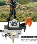 Carburetor Replacement Kit With Air Filter For Stihl FS89 FS91 FS91R FS111 showing close-up of kit parts, suitable for yard tools