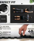 Interlocking Foam Gym Mats Set With Edge Pieces For Full Floor Protection, 12 Tiles, 24 By 24 Inch, 0.4 Inch Thick