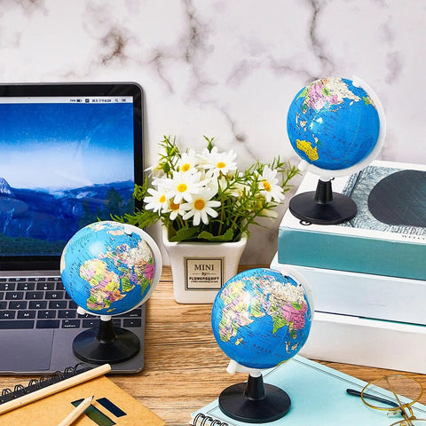 Three 12 Pack Mini World Globes For Kids Learning 3.4 Inch Rotating Globe With Stand Educational Desk Decor For Geography Class