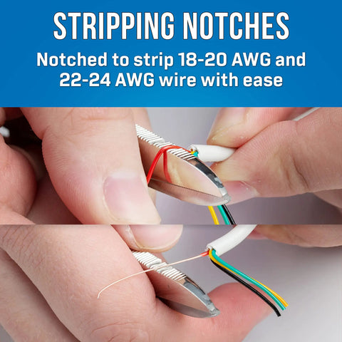 Heavy Duty Electrician Scissors With Serrated Blade For Cleaner Wire Cuts And Stripping Chrome Vanadium Steel Construction in action