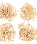 Pro Grade Wood Dowel Pins Kit For Woodworking And Cabinet Craft 500 Piece Fluted Beveled Hardwood Dowels in 6x30mm, various sizes