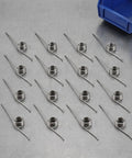 Yardwe 16pcs Premium Trash Can Torsion Spring Replacement Kit For Kitchen Bin Lid Fix With Card Slot And Foot Pedal Integration Durable Silver Metal Parts For Quick Diy Repair And Home Upgrades, silver springs laid out