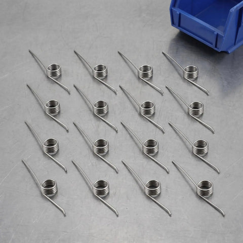 Yardwe 16pcs Premium Trash Can Torsion Spring Replacement Kit For Kitchen Bin Lid Fix With Card Slot And Foot Pedal Integration Durable Silver Metal Parts For Quick Diy Repair And Home Upgrades, silver springs laid out