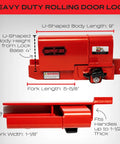 Heavy Duty Rolling Door Lock For Storage Containers Trailers And Box Trucks Maximum Security Keyed Lock Fits Roll Up Doors Up To 5 Inch Handle And One And A Quarter Inch Thick Built Tough Steel Construction Weather Resistant Easy Secure Access