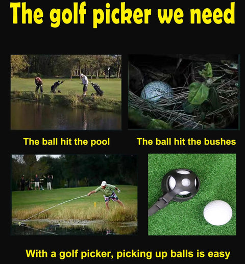 Compact Golf Ball Retriever 9 Foot Telescoping Stainless Steel Pole With Carry Bag Rust Resistant Lightweight Durable Easy To Use Pick Up Tool For Water Hazards And Tee Boxes
