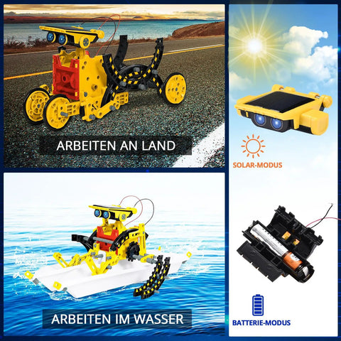 Solar Powered Robot Kit For Kids Ages 8 To 12 12 In 1 Hands On Build Your Own Robot With Solar Panel And Battery Power STEM Kit