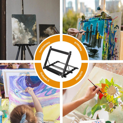 Adjustable Metal LED Light Box Stand For Tracing And Pro Grade Multi Use Function with multiple artists using art supplies