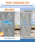 Comparison of Magnetic Thermal Insulated Door Curtain Fits 32 X 80 Inch Door Curtain Size 34 X 82 Inches and others with draft blocking