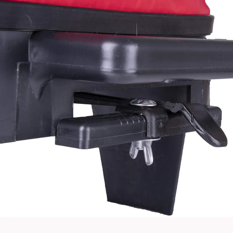 Close-up of Hand Operated Bag Spreader Seeder For Lawn And Garden With High RPM Gearbox Easy To Use Seed Spreader shut-off plate